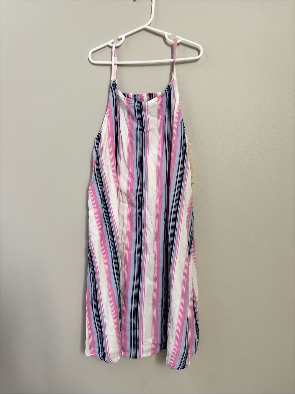 Roxy Pink, Navy & White Striped Sundress